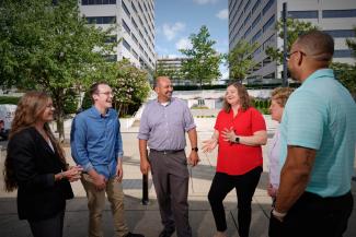 Some People Talking Outside