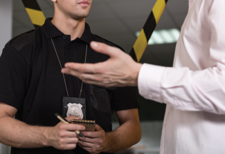 An Investigator Speaking to Someone